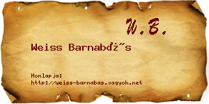 Weiss Barnabás névjegykártya